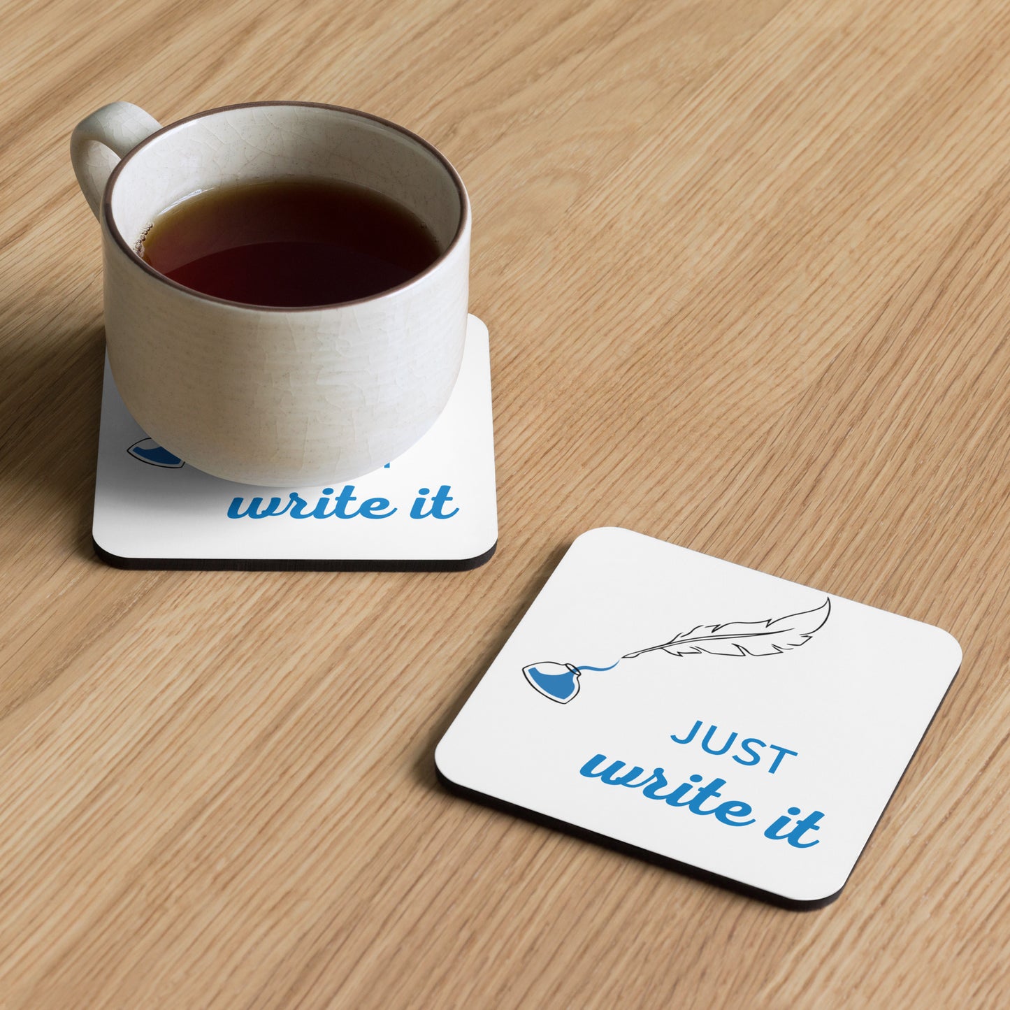 Just write it Cork-back coaster