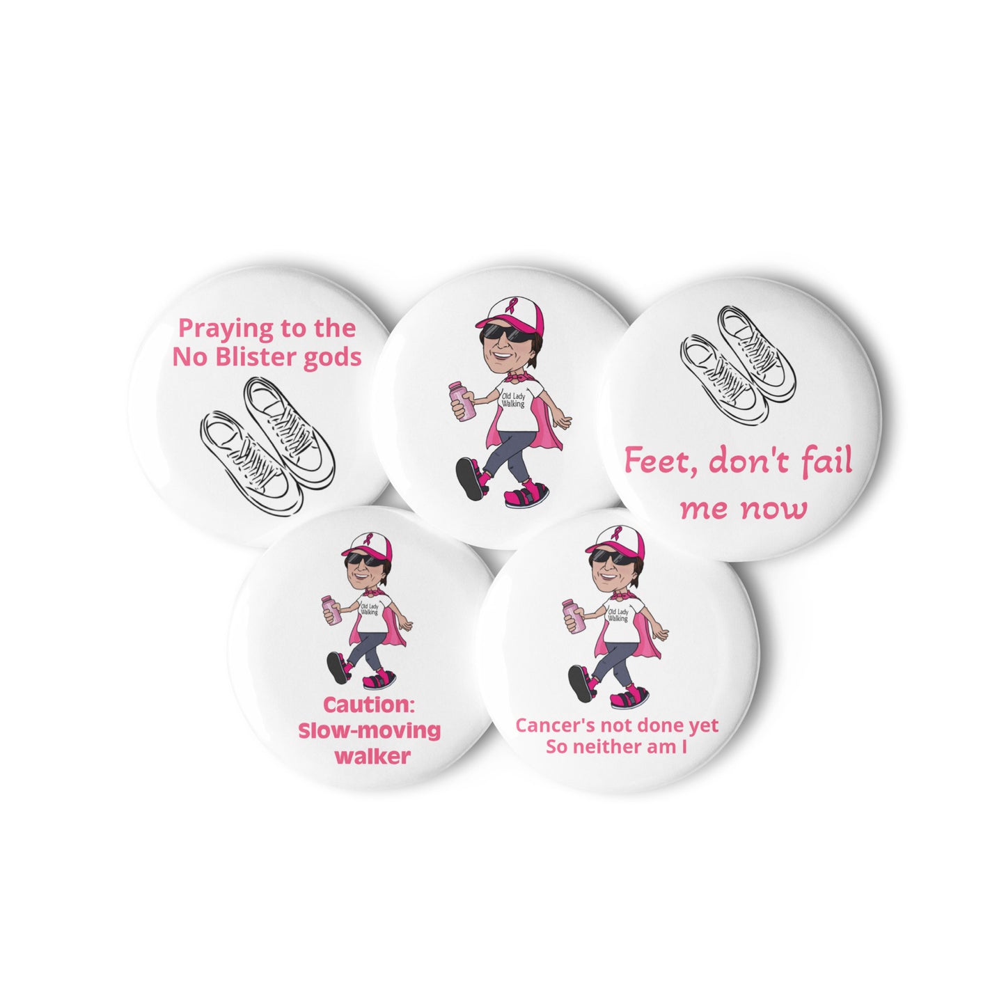 Set of pin buttons for your next Walk